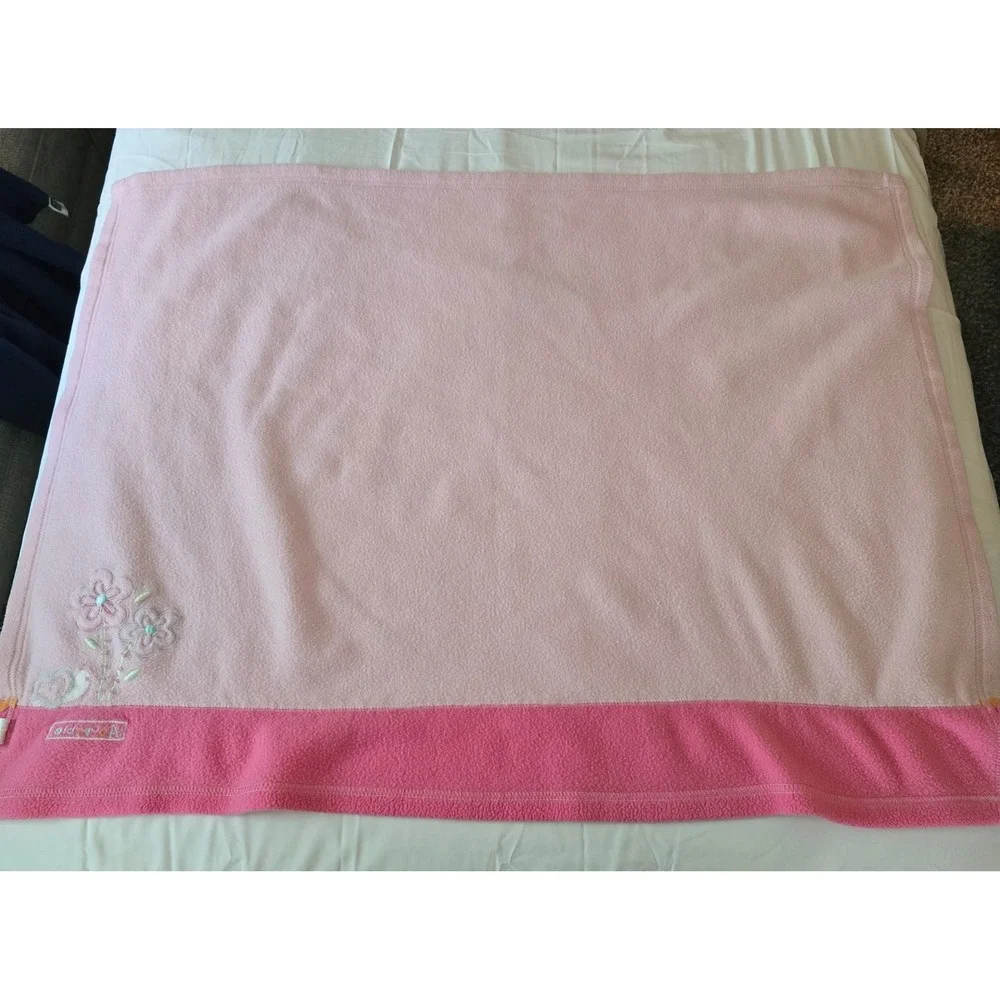 Child of Mine by Carters Fleece Baby Blanket Girl OS Pink Flower Snail Adorable